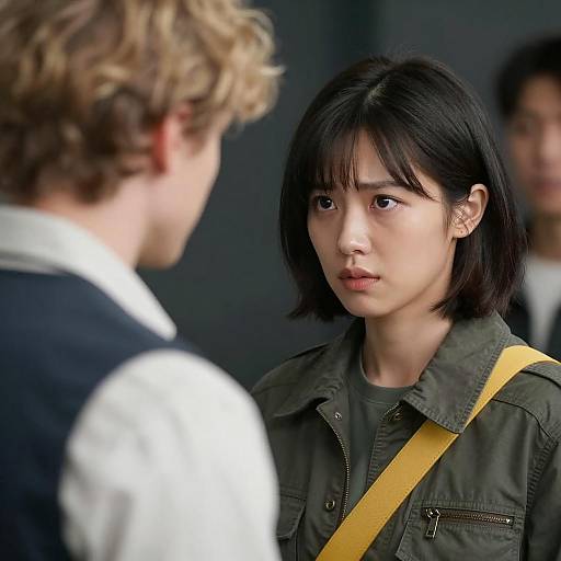 Intense Expression Amidst a Dark Background