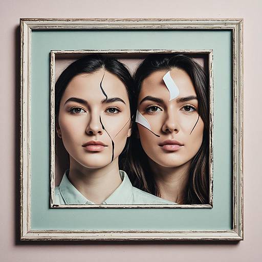 Contrasting Faces within a Broken Frame