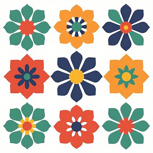 Stylized Animated Floral Folk Art