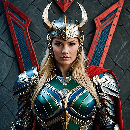 Female Valkyrie Warrior in Ornate Armor