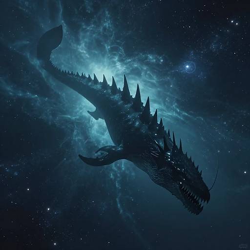 Majestic Spiked Leviathan in Deep Space