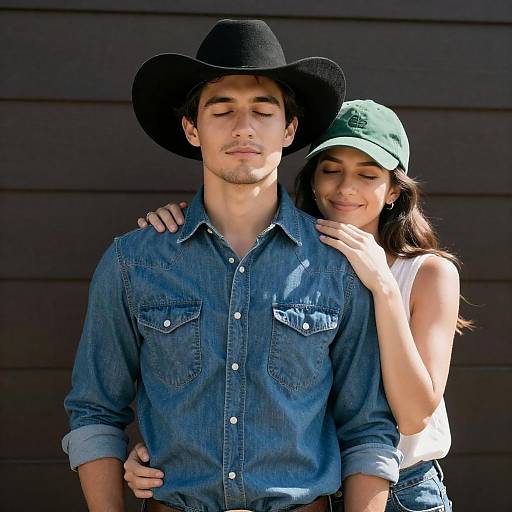 Sunlit Couple Embracing Outdoors
