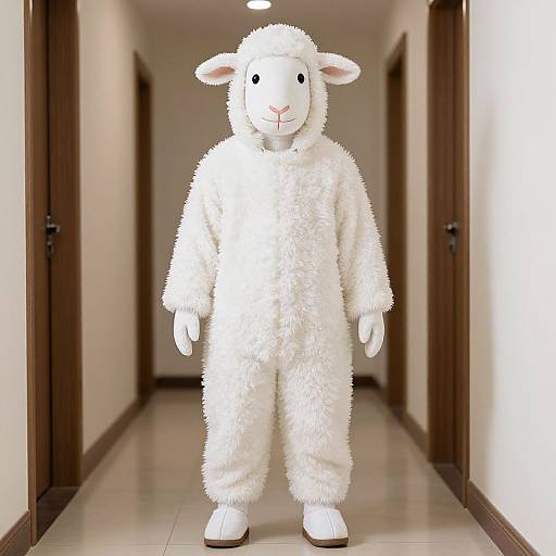Person in White Sheep Costume