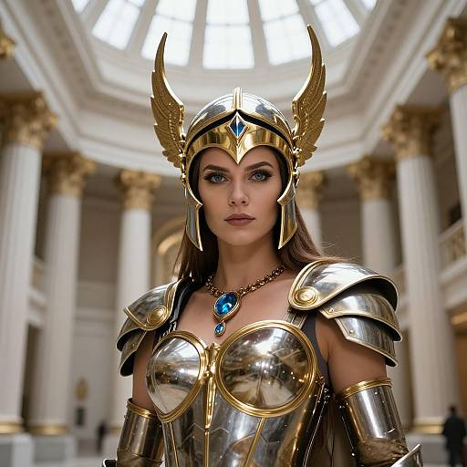 Photorealistic Woman Warrior in Armor