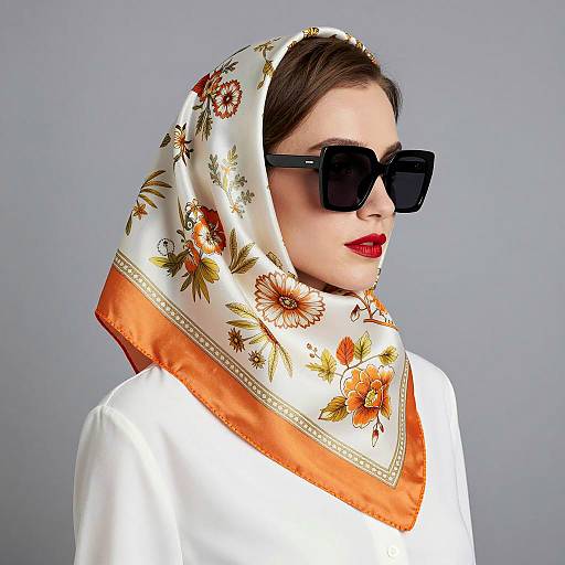 Elegant Woman in Profile with Accessories