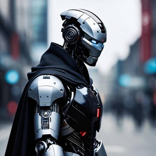 Cyborg in a Cyberpunk Cityscape