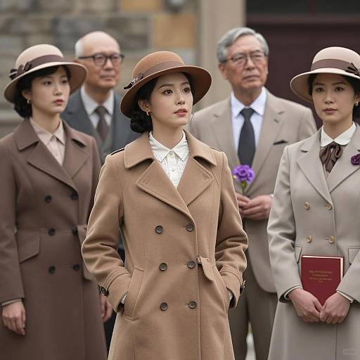 Vintage Group Photo with Stylish Attire