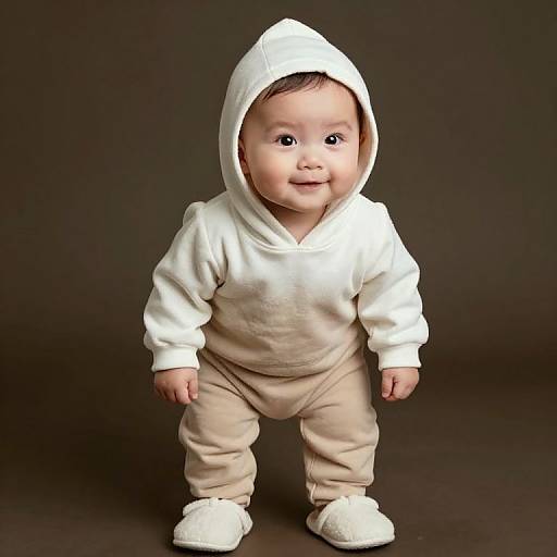 Cozy Baby in Soft Beige Outfit