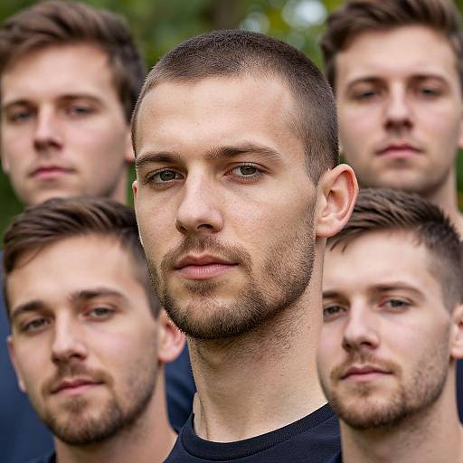 Diverse Men with Short Stubble Beards