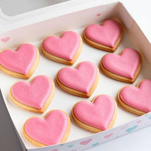 Heart-Shaped Pink Frosted Cookies