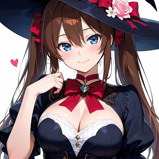 Charming Witch Girl with Twintails