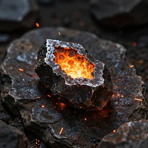 Hyper-Realistic Netherite Ingot on Rock