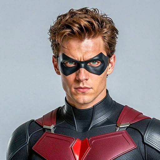 Photorealistic Nightwing Costume Close-Up