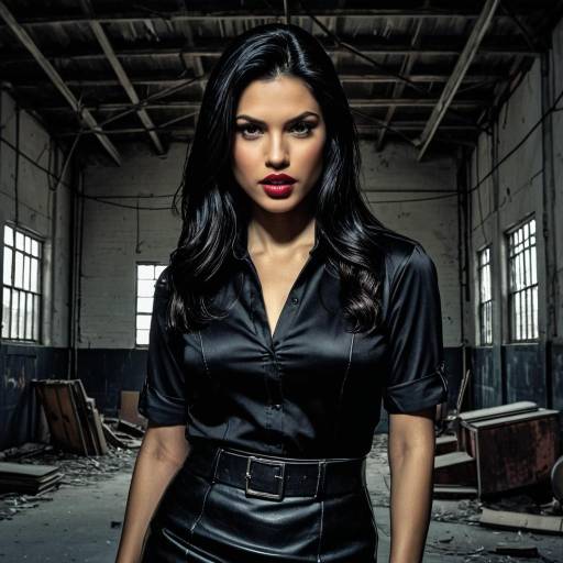 Hispanic Female Vampire in Abandoned Warehouse
