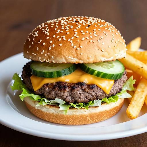 Classic Juicy Burger with Fries