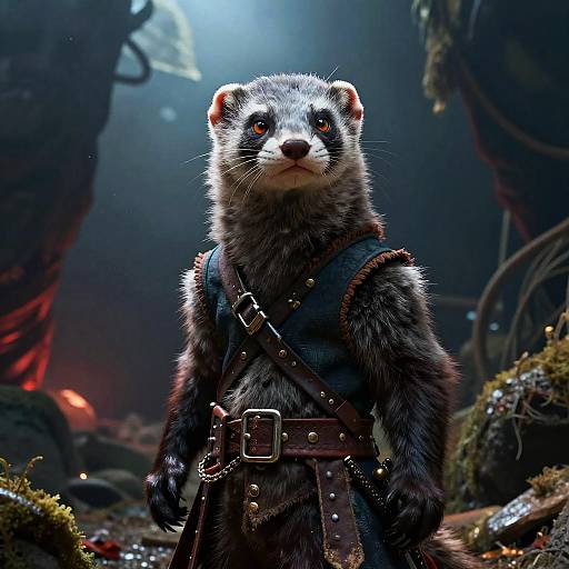 Confident Ferret Pirate in Mystic Cove