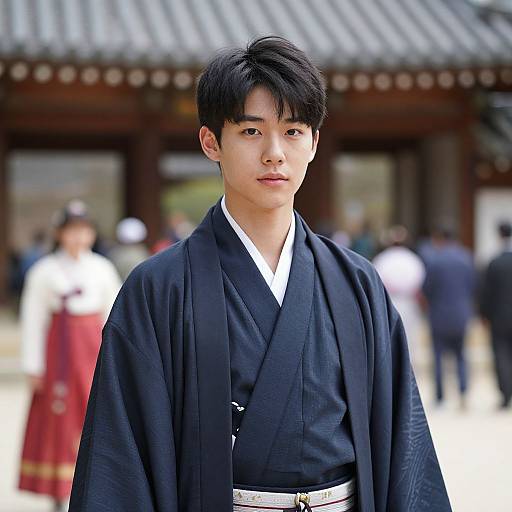 Realistic East Asian Male in Traditional Attire