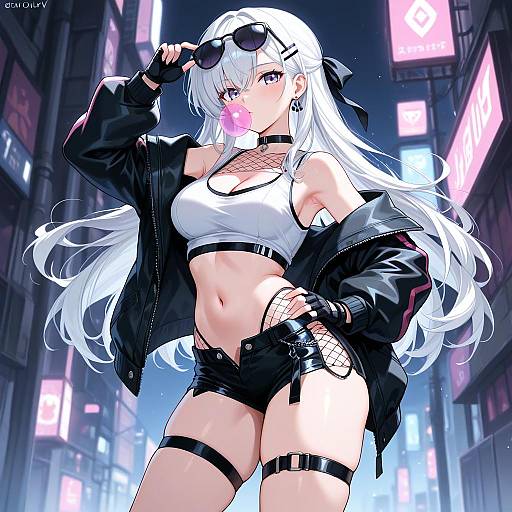 Bubblegum Chic with Sunglasses and Shorts