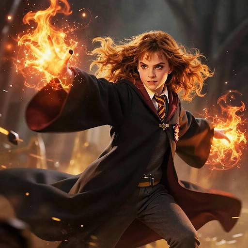 Fiery Hermione Sorceress Digital Art