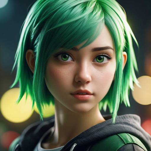 Vibrant Teenager with Green Hair Vibrant Teenager with Green Hair