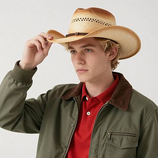 Young Man in Cowboy Hat Portrait