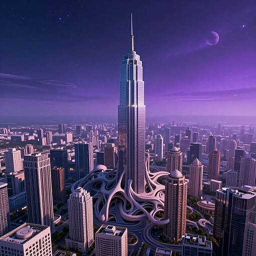 Surreal Futuristic Floating Metropolis