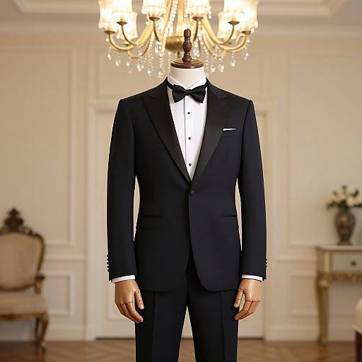 Man in Tuxedo by Chandelier