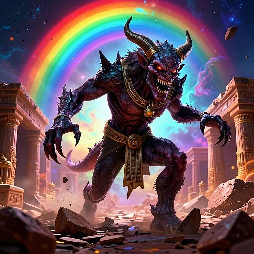 Epic 2D Cartoon Rock Demon Escape