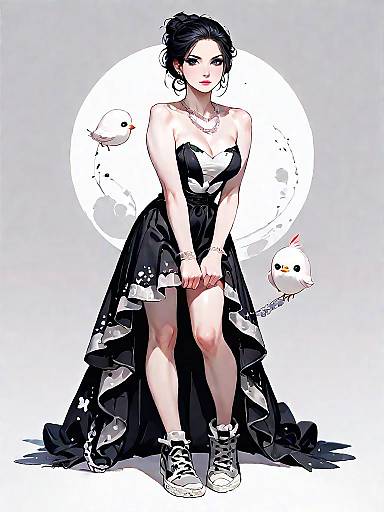 Stylish Woman in Chic Mini Dress