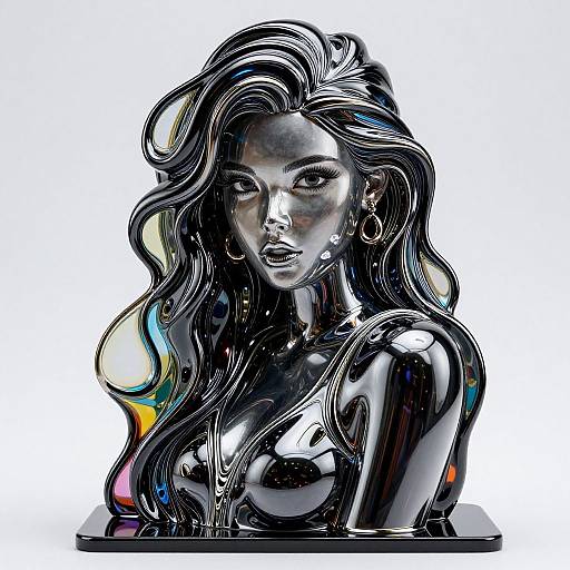 Ultra-Realistic Murano Glass Woman Art
