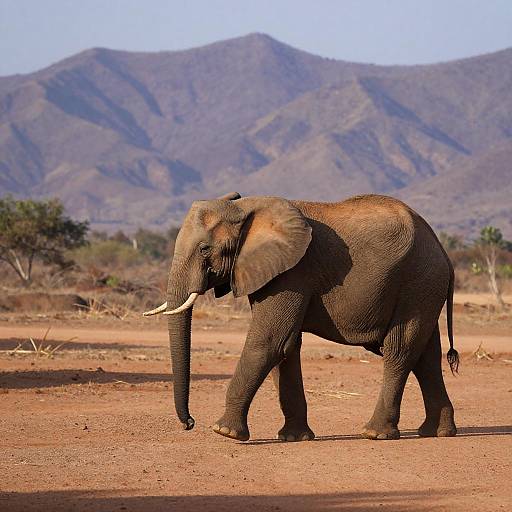 African Elephant Walking on Dirt Path