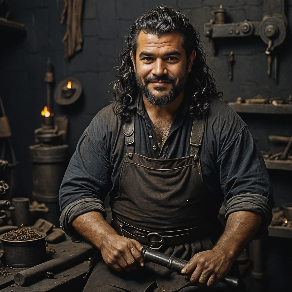 Grinning Dwarf Blacksmith Photo Shoot