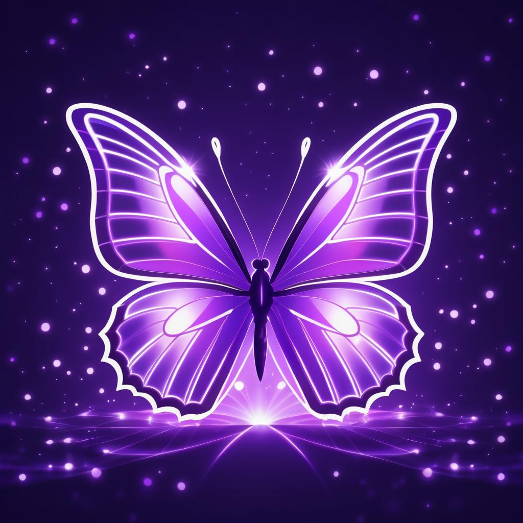 Radiant Anime-Inspired Purple Butterfly