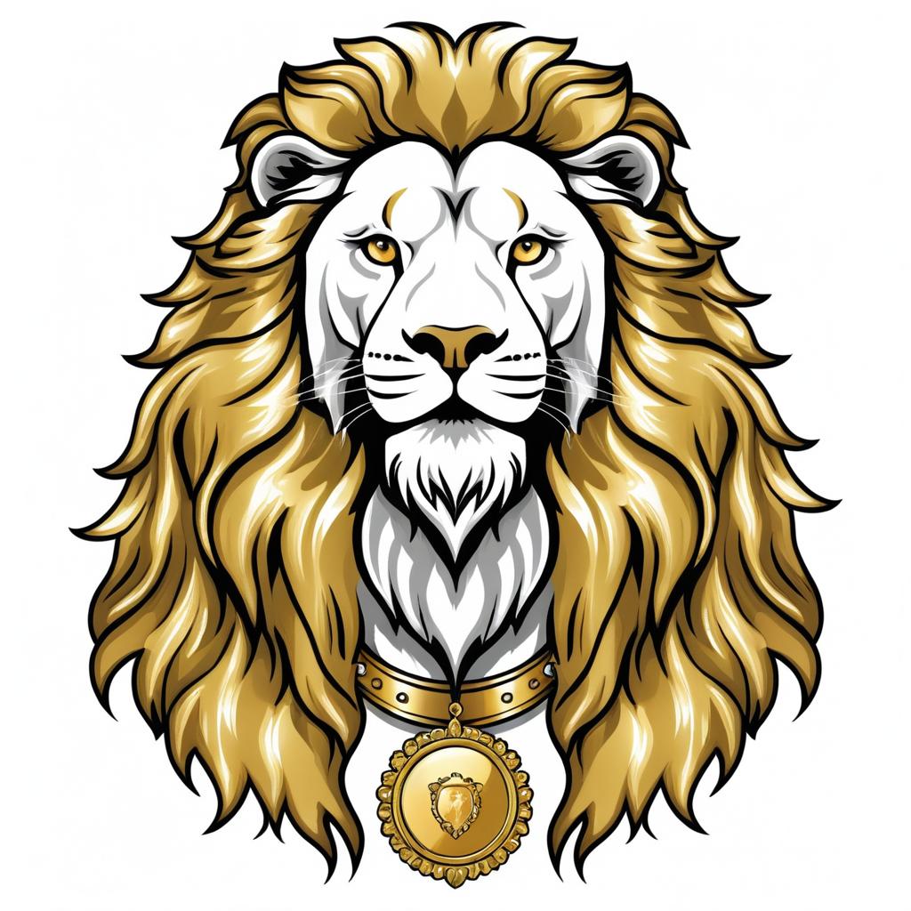 Regal Leo the Lion Illustration with Collar