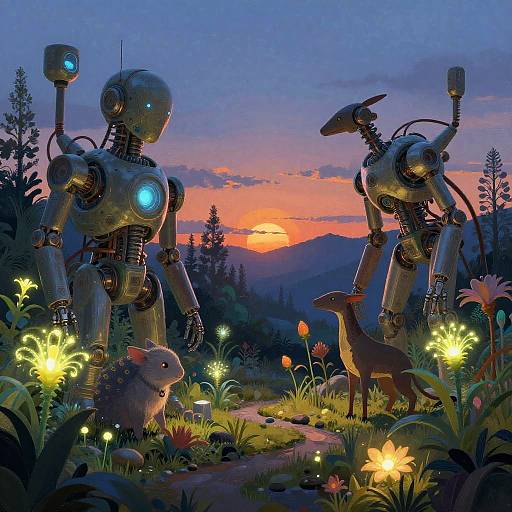 Surreal AI Landscapes with Tech and Nature