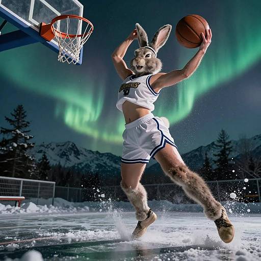 Dynamic Sports Portrait of Furry Athlete