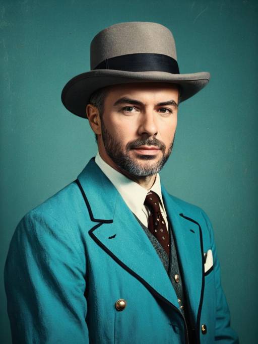 Man in Vintage Grant Costume with Hat
