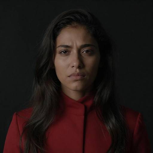 Intense Portrait of a Woman in Red