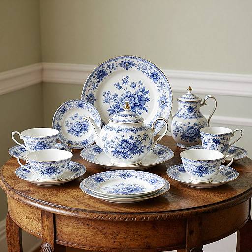 Elegant Wedgewood Tea Set Display