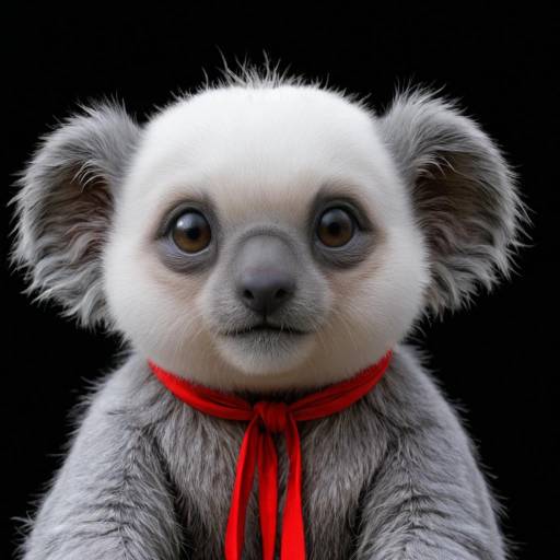 Realistic Koala Portrait on Black Background Realistic Koala Portrait on Black Background