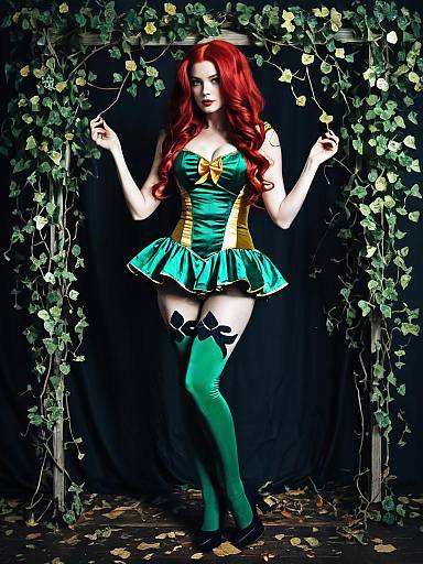 Vintage Poison Ivy Full-Body Cosplay