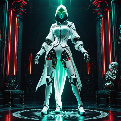 Futuristic Ninja Robot Goddess Statue