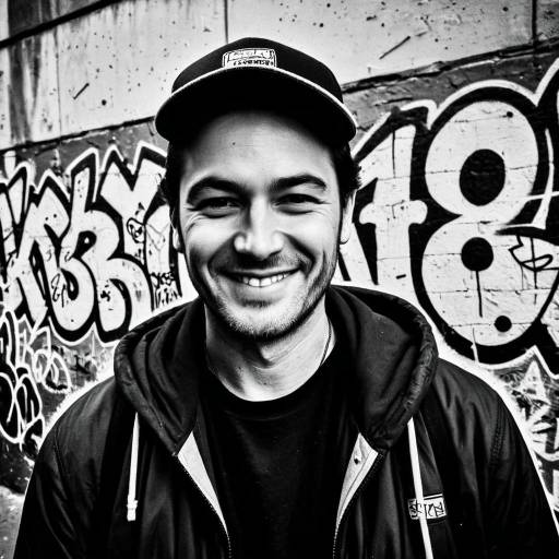 Smiling street artist portrait
