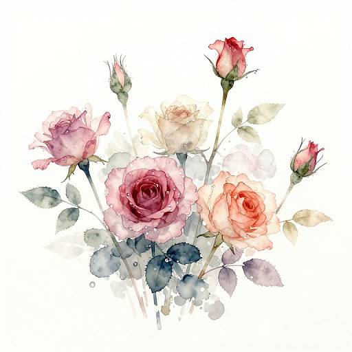 Colorful Organza Roses Run Cycle