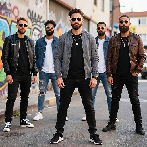 Urban Street Style with Medium Beards