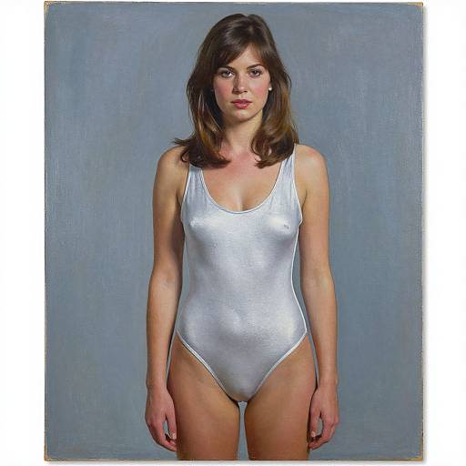 1967 Woman in Silver Disc Swimsuit