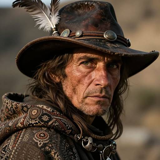 Haunting Wanderer in Vintage Attire