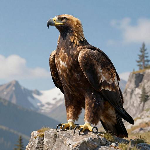 Serene Golden Eagle on Alpine Cliff