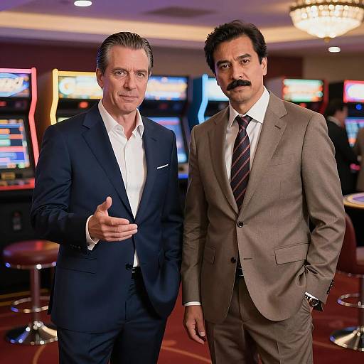 Stylish Duo at the Casino Scene