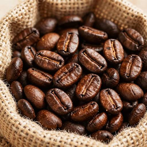 Macro Close-Up of Coffee Beans